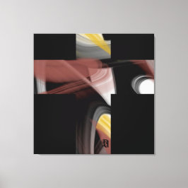 40x40" Trend Abstract Art Black White Powdery キャンバスプリント