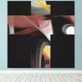 40x40" Trend Abstract Art Black White Powdery キャンバスプリント (インサイチュ (ウッドフロア))