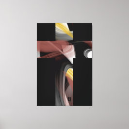 40x60" トレンド抽象芸術 ブラック ホワイト パウダリー キャンバスプリント