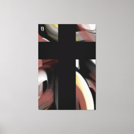 40x60" トレンド 抽象芸術 ブラック ホワイト パウダリー キャンバスプリント
