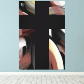 40x60" トレンド 抽象芸術 ブラック ホワイト パウダリー キャンバスプリント (インサイチュ (ウッドフロア))