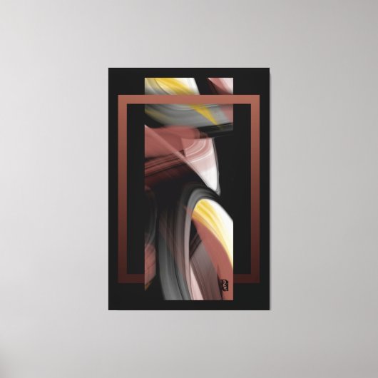 40x60" Trend Abstract Art Black White Powdery キャンバスプリント (正面)