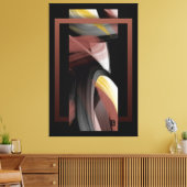 40x60" Trend Abstract Art Black White Powdery キャンバスプリント (インサイチュ (リビング))