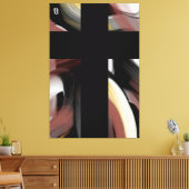 40x60" Trend Abstract Art Black White Powdery キャンバスプリント (インサイチュ (リビング))