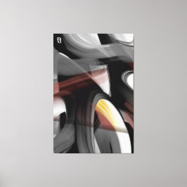 40x60" Trend Abstract Art Black White Powdery キャンバスプリント