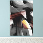 40x60" Trend Abstract Art Black White Powdery キャンバスプリント (インサイチュ (ウッドフロア))