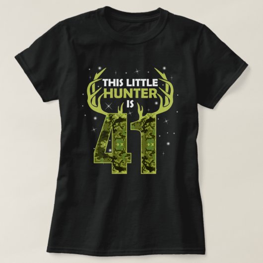 41おもしろい誕生日41歳の鹿ハンターギフトF Tシャツ (デザイン正面)