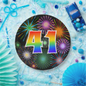 41イベント-おもしろいカラフル、はっきりした、虹41 ペーパープレート (パーティー)