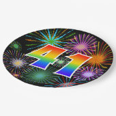 41イベント-おもしろいカラフル、はっきりした、虹41 ペーパープレート (アングル)