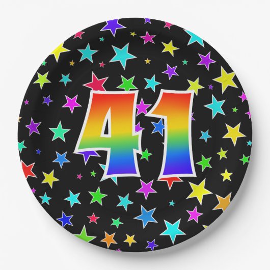 41イベント:はっきりした、おもしろい、カラフル Rainbow 41 ペーパープレート (正面)