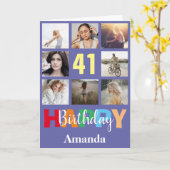 41ハッピーバースデー写真集モダン カード (黄色い花)