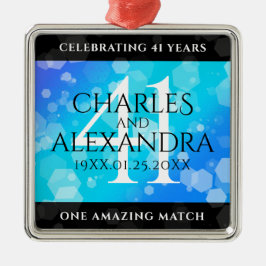 41周年ブルートパーズ結婚記念日 エレガント メタルオーナメント