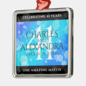 41周年ブルートパーズ結婚記念日 エレガント メタルオーナメント (左)