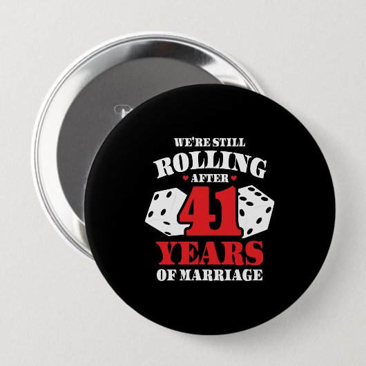 41周年記念おもしろいカップル41結婚した年 缶バッジ (正面&裏面)