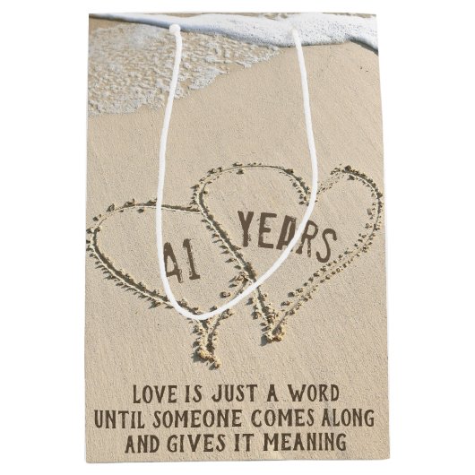 41周年記念ビーチハート中抱き枕 ミディアムペーパーバッグ (正面)