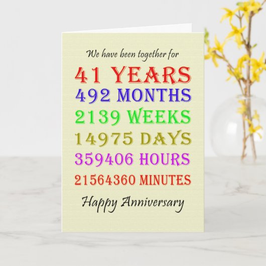 41周年記念マイルストーンカード カード (黄色い花)