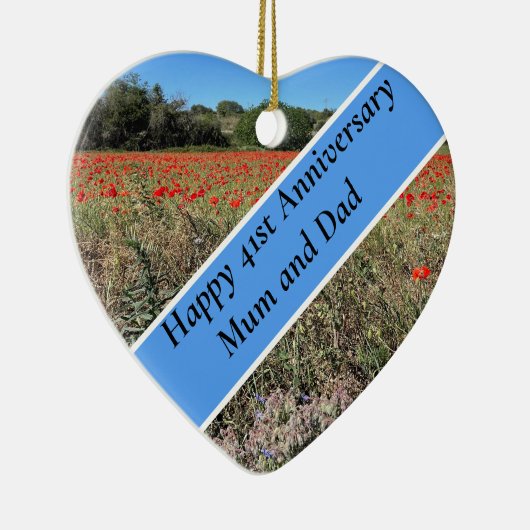 41周年記念結婚セラミックオーナメント セラミックオーナメント (右)