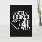 41年結婚した魚釣り41おもしろい周年 カード (正面)