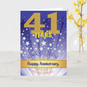 41年間の回復記念日 太い数字 カード (黄色い花)