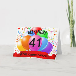 41歳のお誕生日おめでとう Feliz Cumpleanos スペイン語のバースデー カード
