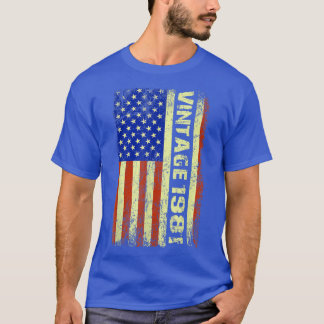41歳のギフトヴィンテージ1981アメリカ国旗41日 Tシャツ