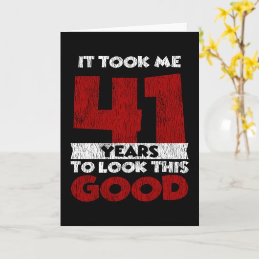 41歳の日は良い41日に見えた誕生日 カード (黄色い花)