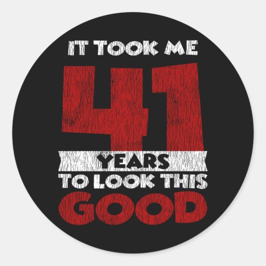 41歳の日は良い41日に見えた誕生日 ラウンドシール (正面)