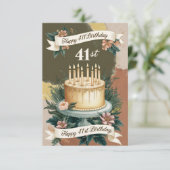 41歳の誕生日カード 招待状 (スタンド正面)