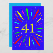 41歳の誕生日パーティーの招待状の爆発 招待状 (正面/裏面)