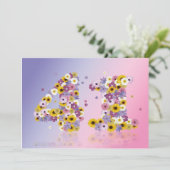 41歳の誕生日パーティー 花の文字付き 招待状 (スタンド正面)