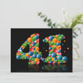 41歳の誕生日パーティー　風船とボールでお祝い 招待状 (スタンド正面)