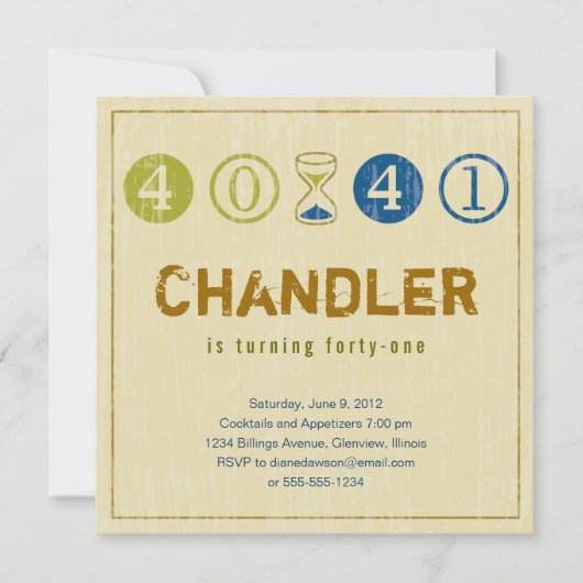 41歳の誕生日招待状 - カスタマイズ 招待状 (正面)