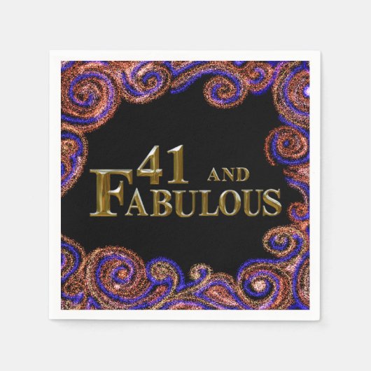 41歳の誕生日 スタンダードカクテルナプキン (正面)