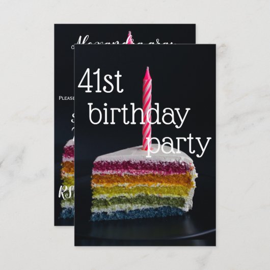 41歳の誕生日 招待状 (正面/裏面)