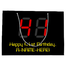 41歳の誕生日：赤い電卓風デザインの「41」+ 名前