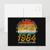41歳の1984年レトロ最高の41回目の誕生日プレゼント ポストカード (正面/裏面)