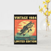 41歳ギフト1984魚釣り漁師フィッシュ41st カード (黄色い花)