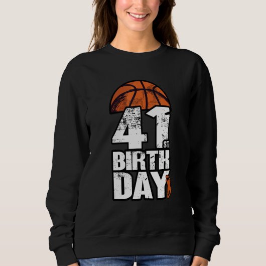 41歳ヴィンテージバスケットボール41誕生日 スウェットシャツ (正面)