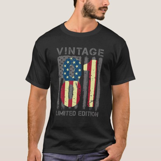 41歳ヴィンテージ1981 41番目の誕生日装飾 Tシャツ (正面)