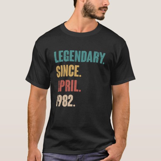 41歳ヴィンテージ1982誕生日4月41日 Tシャツ (正面)