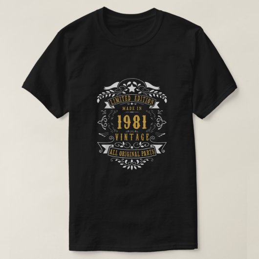 41歳41誕生日、1981生まれ年にメンWで製作 Tシャツ (デザイン正面)