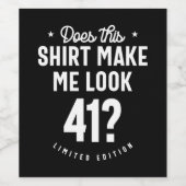 41歳 – 41誕生日ギフトおもしろい ワインラベル (シングルラベル)