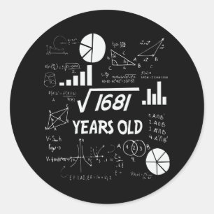 41歳Bday数学先生41番目の誕生日ギフト ラウンドシール