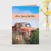 41番目おもしろいの誕生日、ヴィンテージオレンジトラック カード (黄色い花)