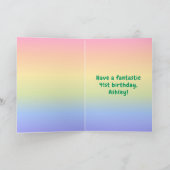 41番目の誕生日カラフル: Rainbow # 41,名前をカスタムする カード (内部)