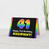 41番目の誕生日カラフル: Rainbow # 41,名前をカスタムする カード (正面)
