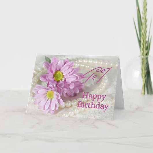 41番目の誕生日カード(デイジー付き) カード (正面)