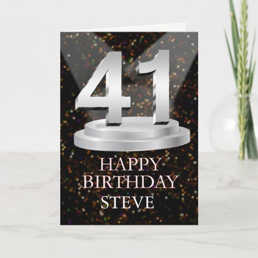 41番目の誕生日スポットライト名刺追加 カード (正面)