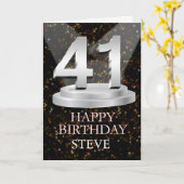 41番目の誕生日スポットライト名刺追加 カード (黄色い花)