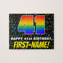 41番目の誕生日:おもしろい、カラフル音楽シンボル、「41」